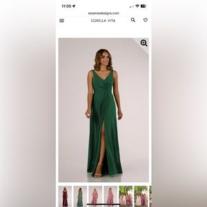 V-NECKLINE WRAPPED BRIDESMAID DRESS WITH SKIRT SLIT